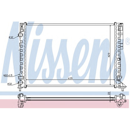 Photo Radiateur, refroidissement du moteur NISSENS 63843A