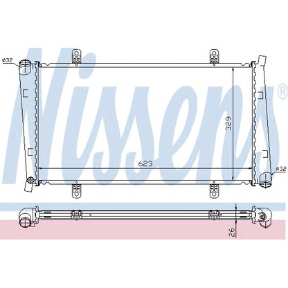 Photo Radiator, engine cooling NISSENS 65560A