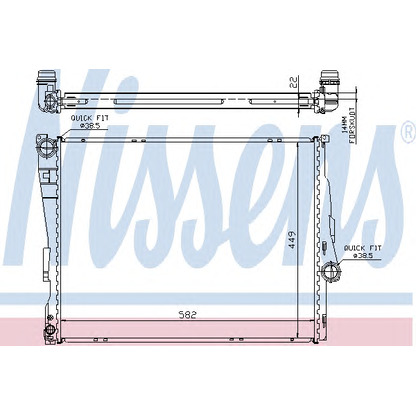 Photo Radiator, engine cooling NISSENS 60784A