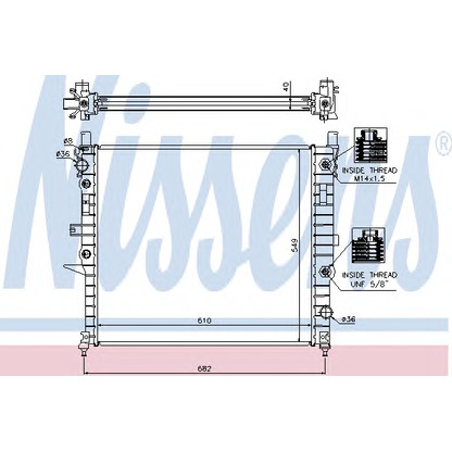 Foto Radiador, refrigeración del motor NISSENS 62788A