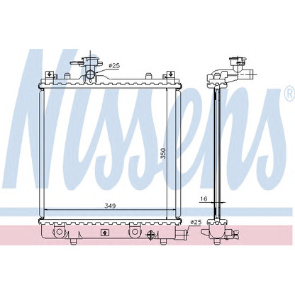 Foto Radiador, refrigeración del motor NISSENS 64175A