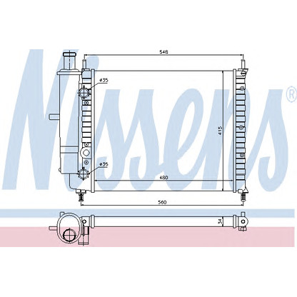 Photo Radiator, engine cooling NISSENS 61788