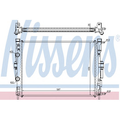 Foto Radiador, refrigeración del motor NISSENS 63765