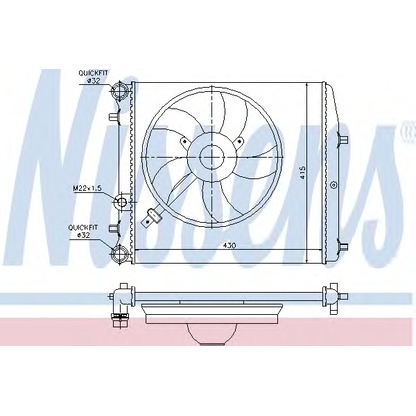 Foto Radiatore, Raffreddamento motore NISSENS 64103