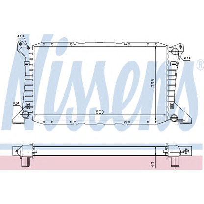 Photo Radiator, engine cooling NISSENS 62049