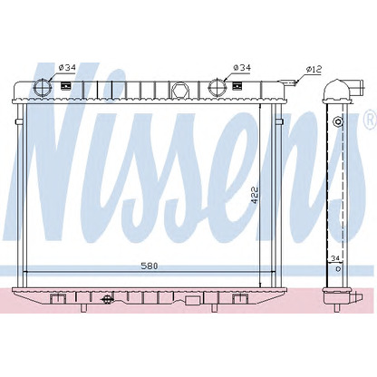 Photo Radiator, engine cooling NISSENS 63056