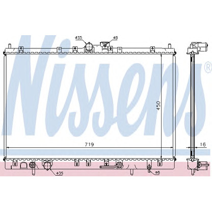 Foto Radiador, refrigeración del motor NISSENS 628031