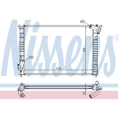 Foto Radiador, refrigeración del motor NISSENS 69701A