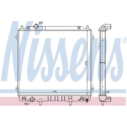 Photo Radiateur, refroidissement du moteur NISSENS 67483