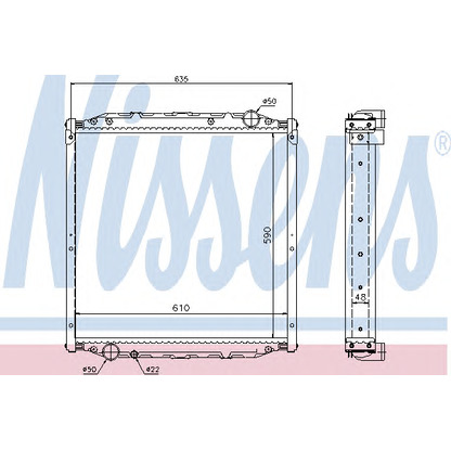 Photo Radiator, engine cooling NISSENS 62880A