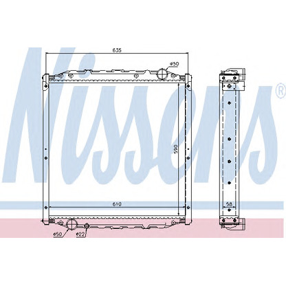 Photo Radiator, engine cooling NISSENS 62877A