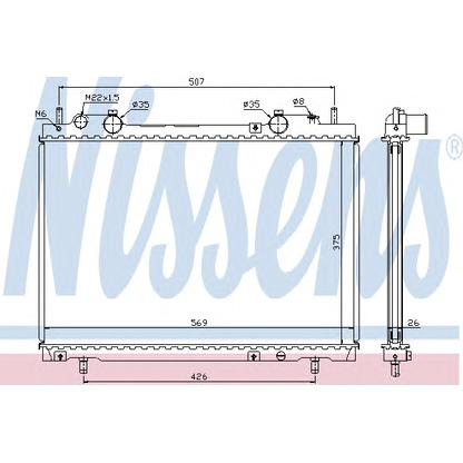 Photo Radiateur, refroidissement du moteur NISSENS 61672