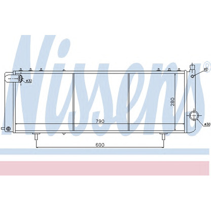 Photo Radiator, engine cooling NISSENS 61008