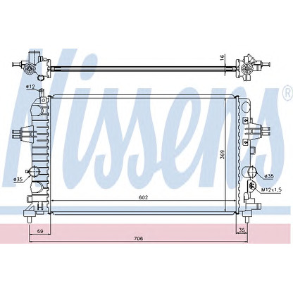 Photo Radiator, engine cooling NISSENS 63028