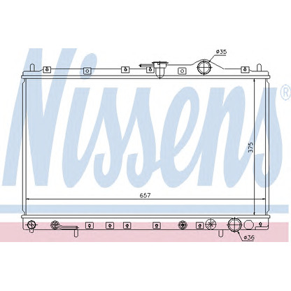 Photo Radiator, engine cooling NISSENS 62887