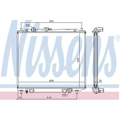 Foto Radiatore, Raffreddamento motore NISSENS 62801