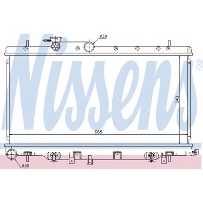 Foto Radiador, refrigeración del motor NISSENS 67711