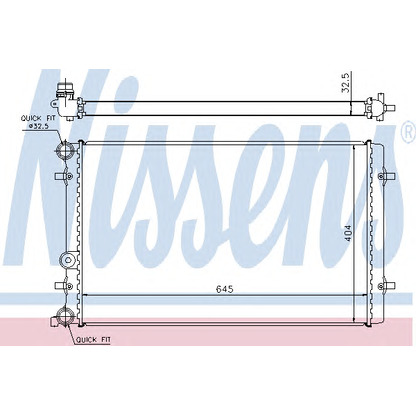 Foto Radiador, refrigeración del motor NISSENS 65011