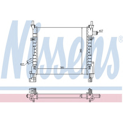Foto Radiatore, Raffreddamento motore NISSENS 62005