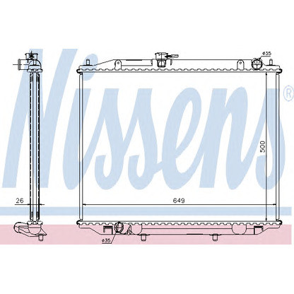 Foto Radiatore, Raffreddamento motore NISSENS 68706A