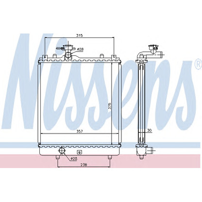 Photo Radiateur, refroidissement du moteur NISSENS 64195