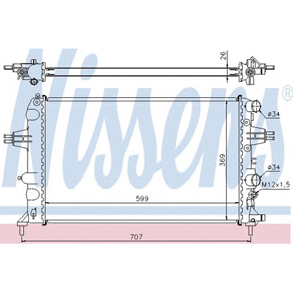 Foto Radiador, refrigeración del motor NISSENS 63095A