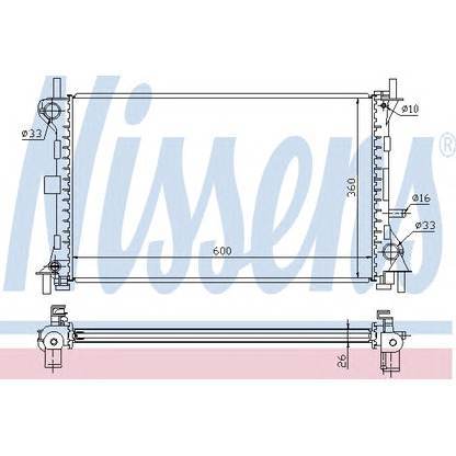 Photo Radiator, engine cooling NISSENS 62052