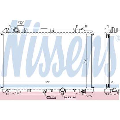 Photo Radiator, engine cooling NISSENS 68602A