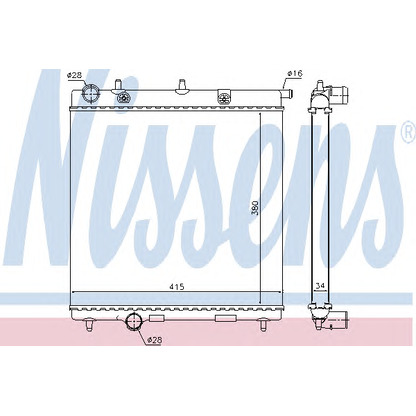 Photo Radiateur, refroidissement du moteur NISSENS 63505