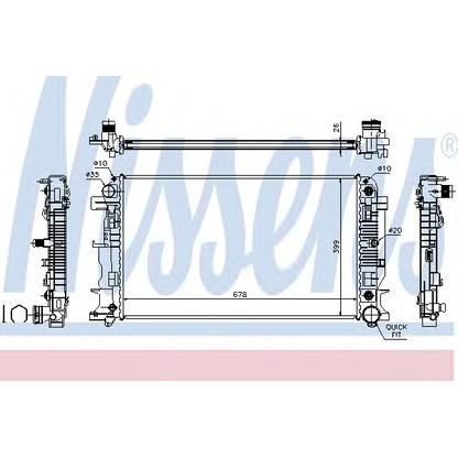 Photo Radiateur, refroidissement du moteur NISSENS 67157A