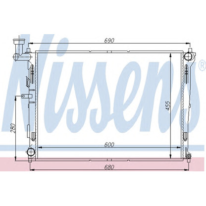 Photo Radiator, engine cooling NISSENS 66674