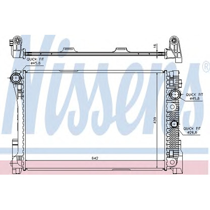 Photo Radiator, engine cooling NISSENS 67164