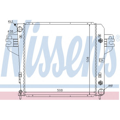 Photo Radiator, engine cooling NISSENS 61017