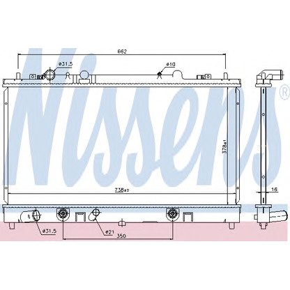 Photo Radiator, engine cooling NISSENS 69465