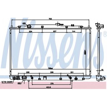 Foto Radiador, refrigeración del motor NISSENS 69482