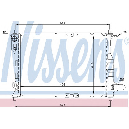 Photo Radiator, engine cooling NISSENS 61630