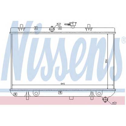 Photo Radiator, engine cooling NISSENS 66665