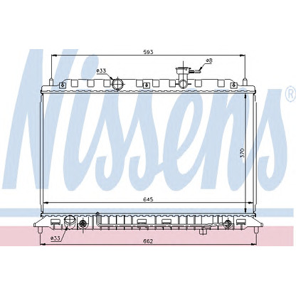 Photo Radiator, engine cooling NISSENS 66687