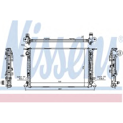 Foto Radiador, refrigeración del motor NISSENS 60324