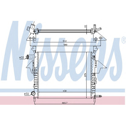 Photo Radiator, engine cooling NISSENS 63856