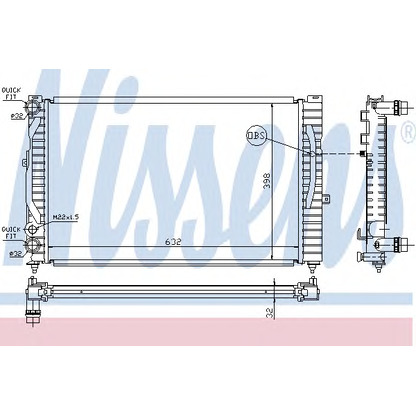 Foto Radiador, refrigeración del motor NISSENS 60489