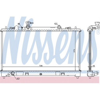 Photo Radiator, engine cooling NISSENS 68509