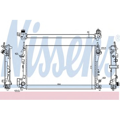 Photo Radiator, engine cooling NISSENS 630742