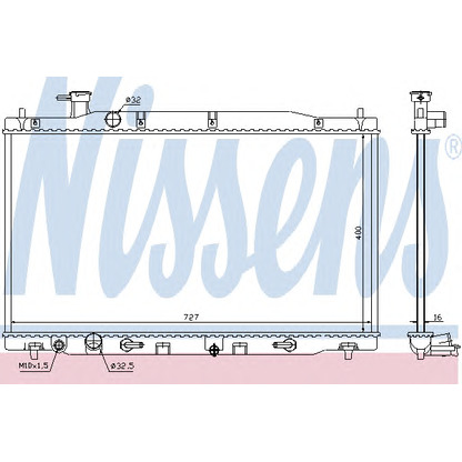 Photo Radiator, engine cooling NISSENS 68139