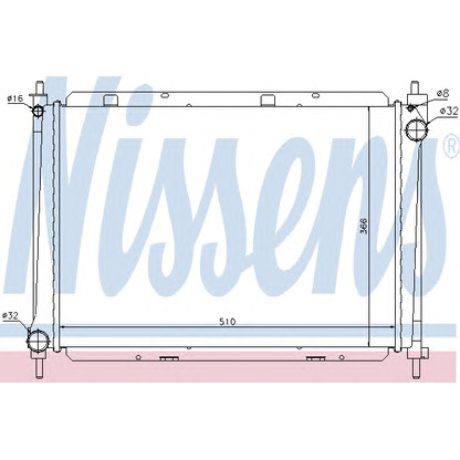 Photo Radiator, engine cooling NISSENS 68722