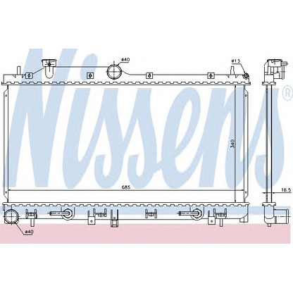 Photo Radiateur, refroidissement du moteur NISSENS 67730