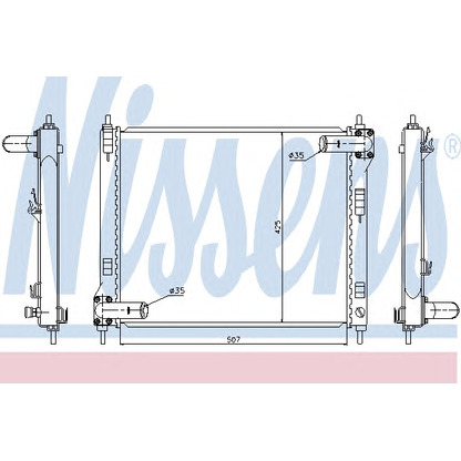 Photo Radiator, engine cooling NISSENS 67370