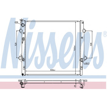 Photo Radiator, engine cooling NISSENS 646818