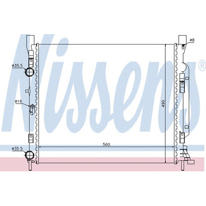 Foto Radiador, refrigeración del motor NISSENS 637623