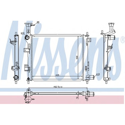 Photo Radiateur, refroidissement du moteur NISSENS 66747